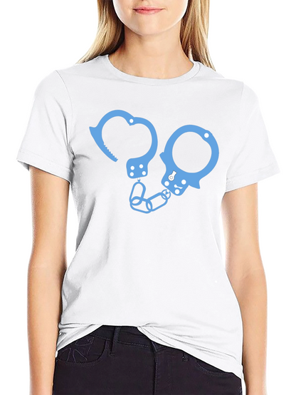 Novelty Handcuff Graphic T-Shirt - Black