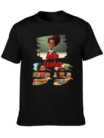 Hello Teacher Black T-Shirt