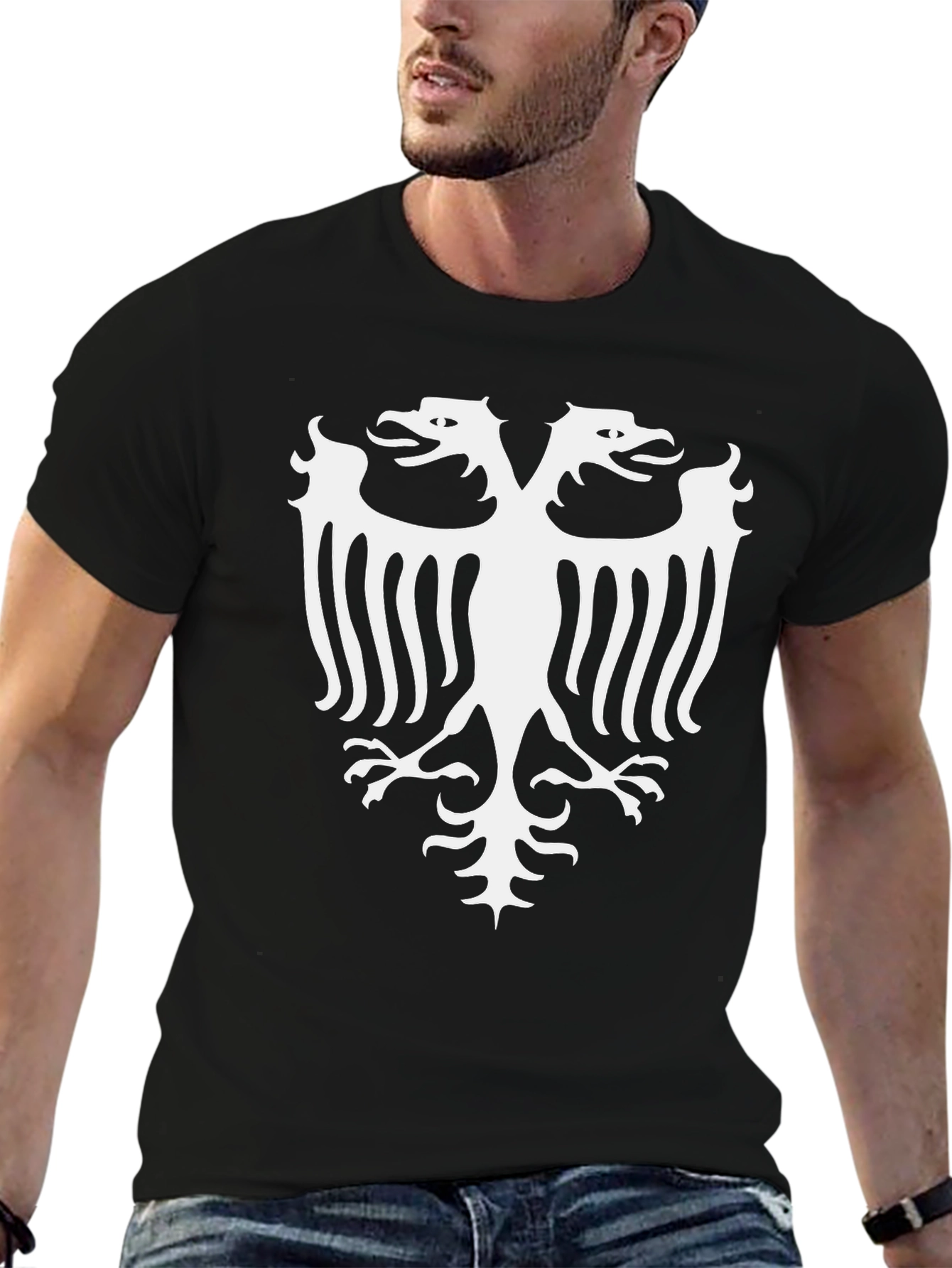 Double Headed Eagle Graphic Tee - Black