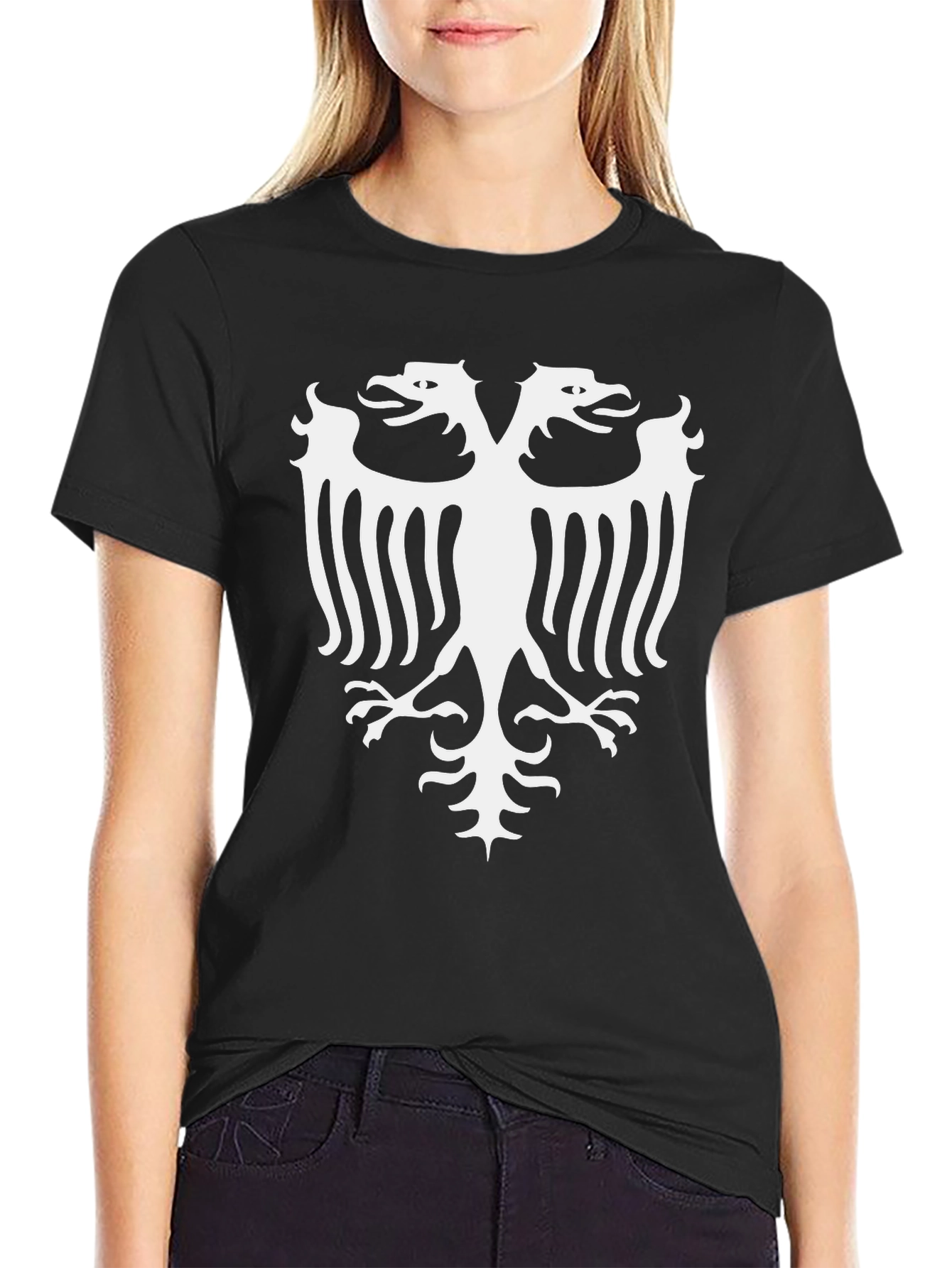 Double Headed Eagle Graphic Tee - Black