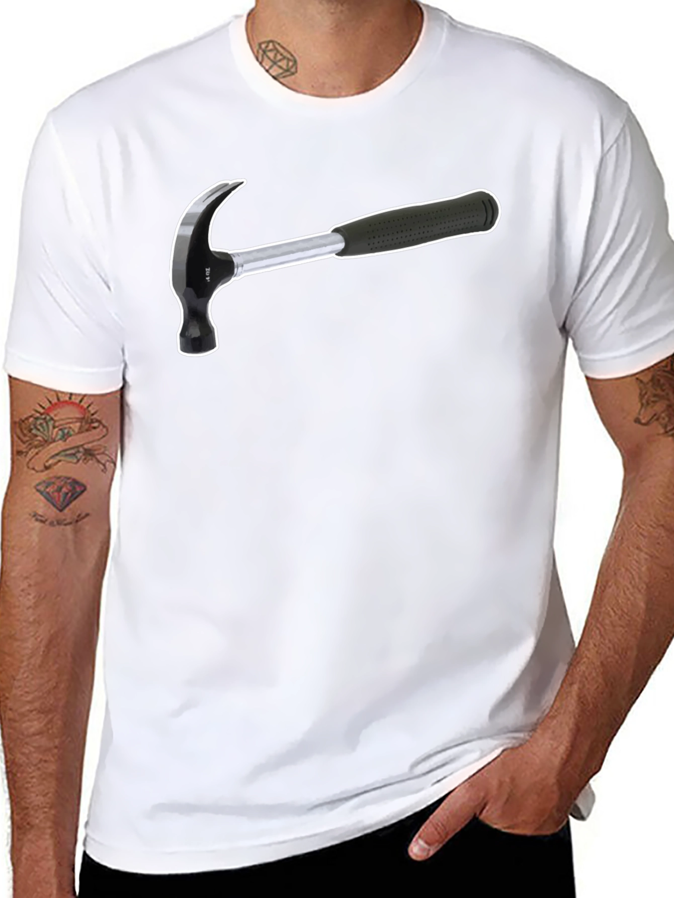 Hammer Graphic T-Shirt - Black Cotton Tee