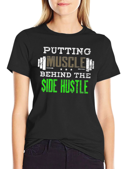 Muscle Side Hustle Graphic Tee - Black