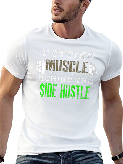 Muscle Side Hustle Graphic Tee - Black