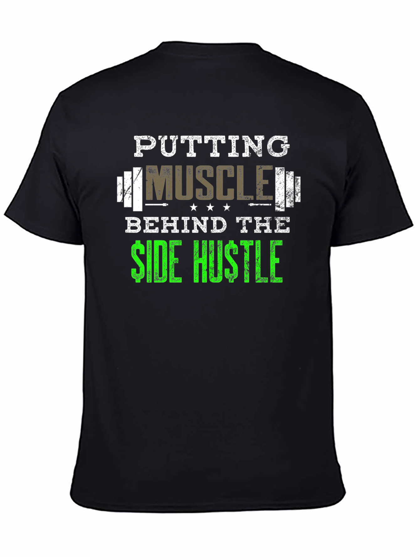 Muscle Side Hustle Graphic Tee - Black