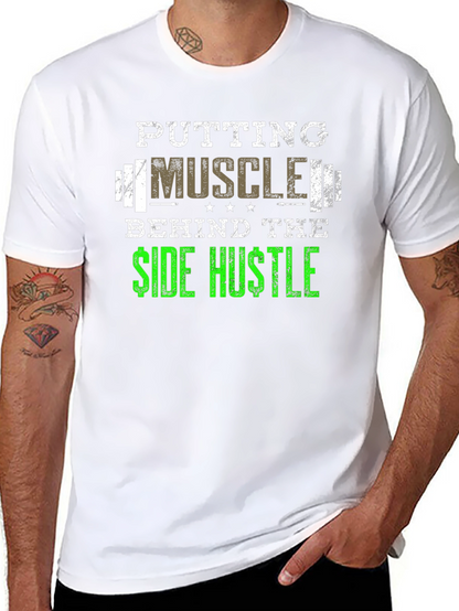 Muscle Side Hustle Graphic Tee - Black