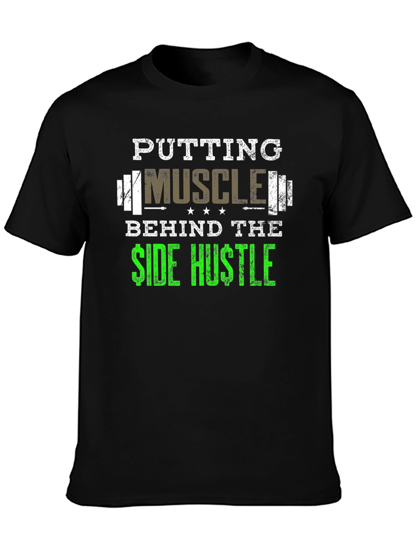 Muscle Side Hustle Graphic Tee - Black