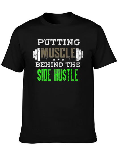 Muscle Side Hustle Graphic Tee - Black
