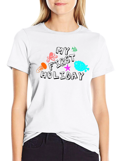 My First Holiday Ocean Life Black T-Shirt