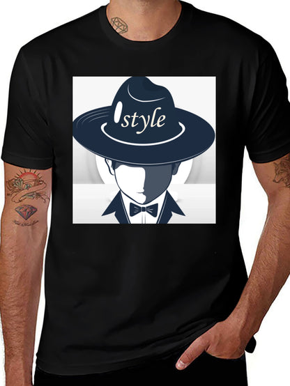 Stylish Style Graphic Print Black T-Shirt