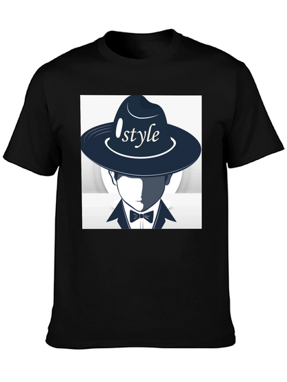 Stylish Style Graphic Print Black T-Shirt