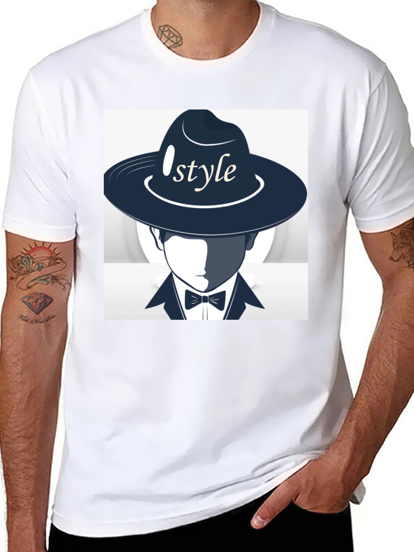 Stylish Style Graphic Print Black T-Shirt