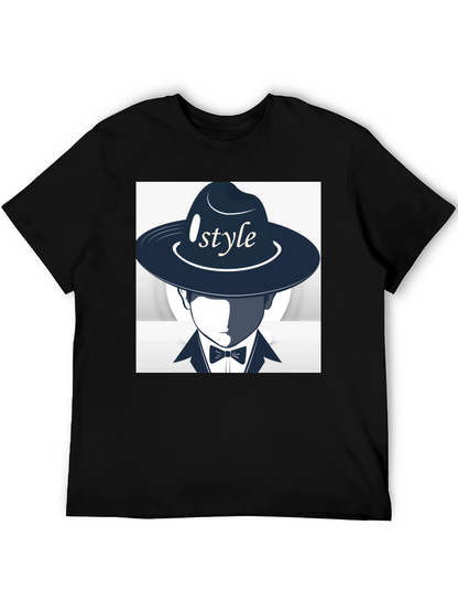 Stylish Style Graphic Print Black T-Shirt