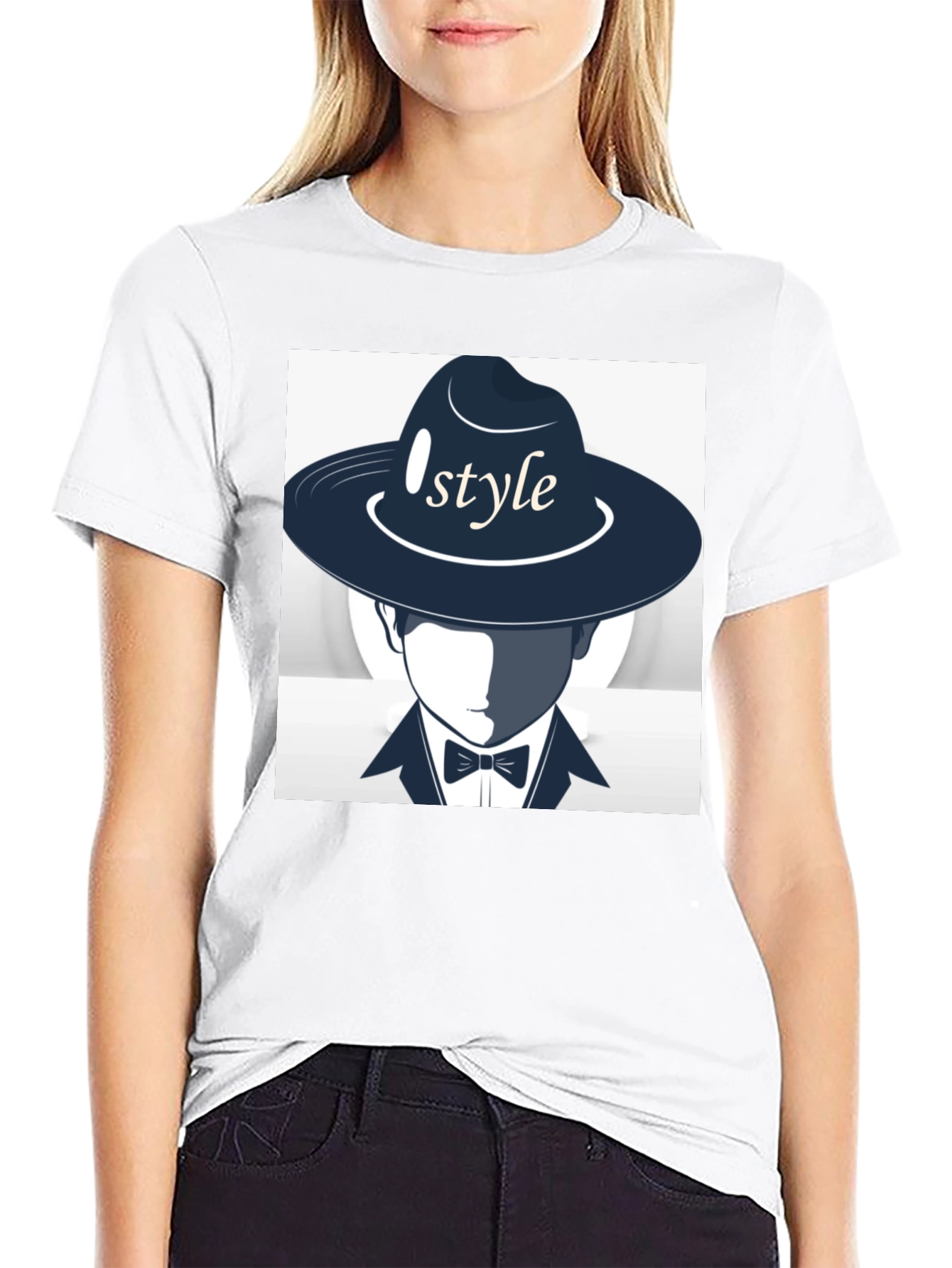Stylish Style Graphic Print Black T-Shirt