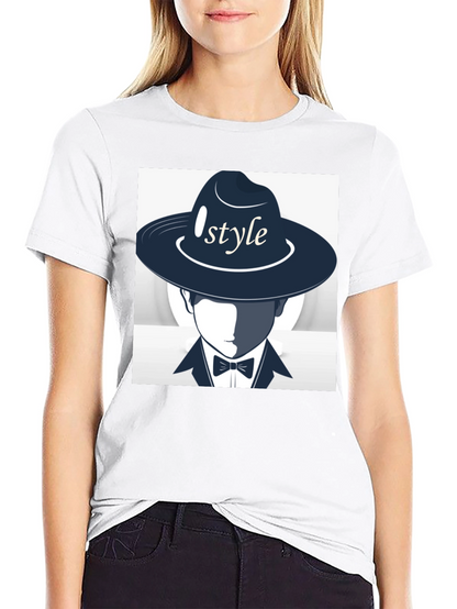 Stylish Style Graphic Print Black T-Shirt