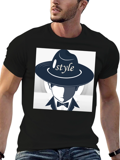 Stylish Style Graphic Print Black T-Shirt