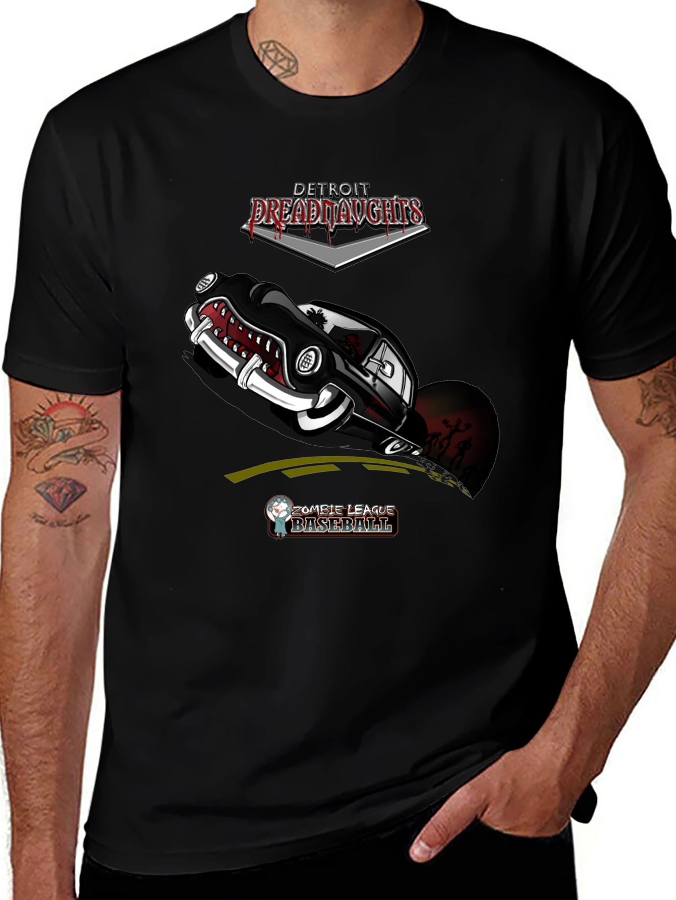 Detroit Dreadnaughts Zombie Baseball Graphic Tee