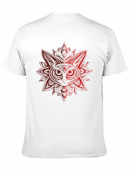 Owl Mandala Graphic Black T-Shirt