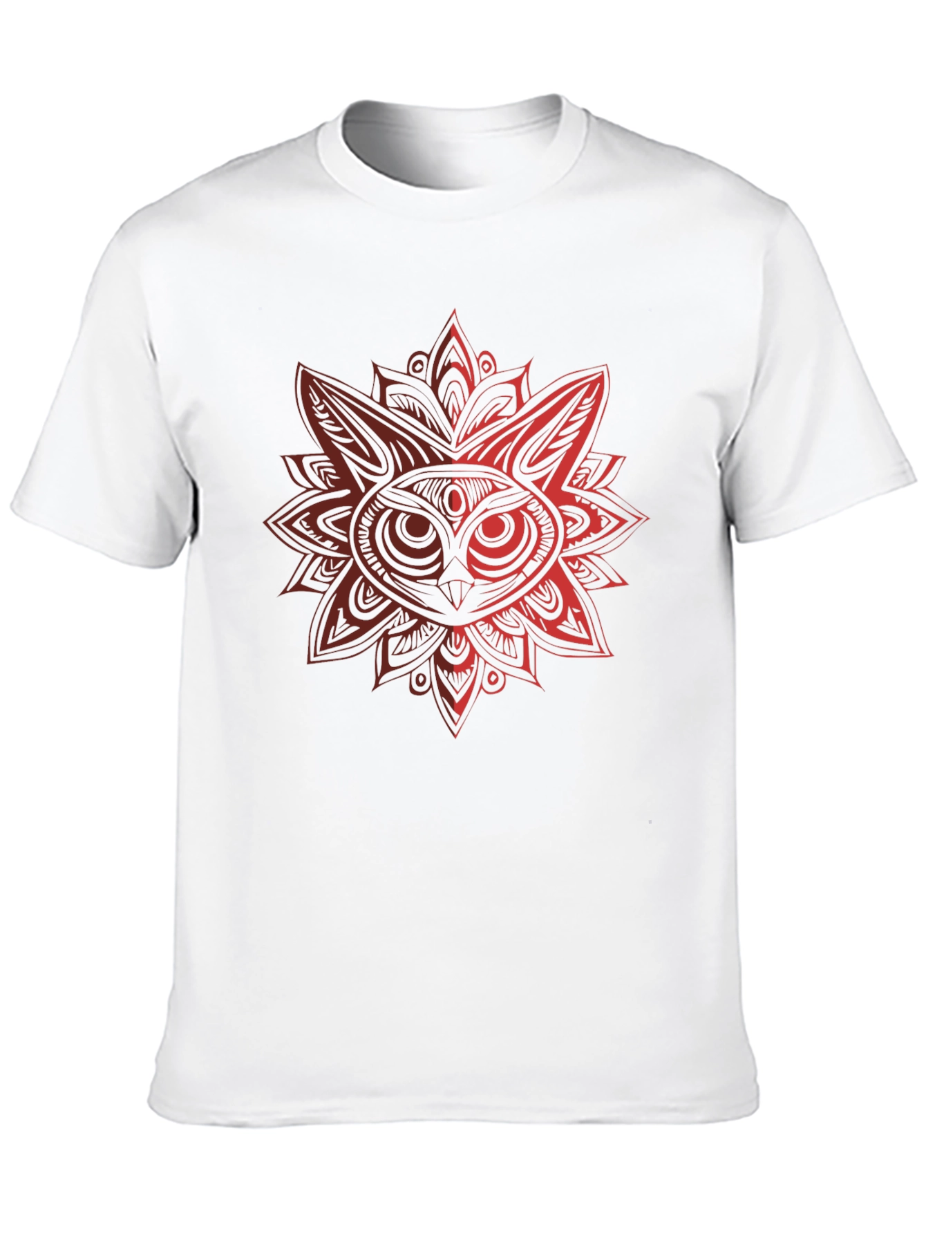 Owl Mandala Graphic Black T-Shirt