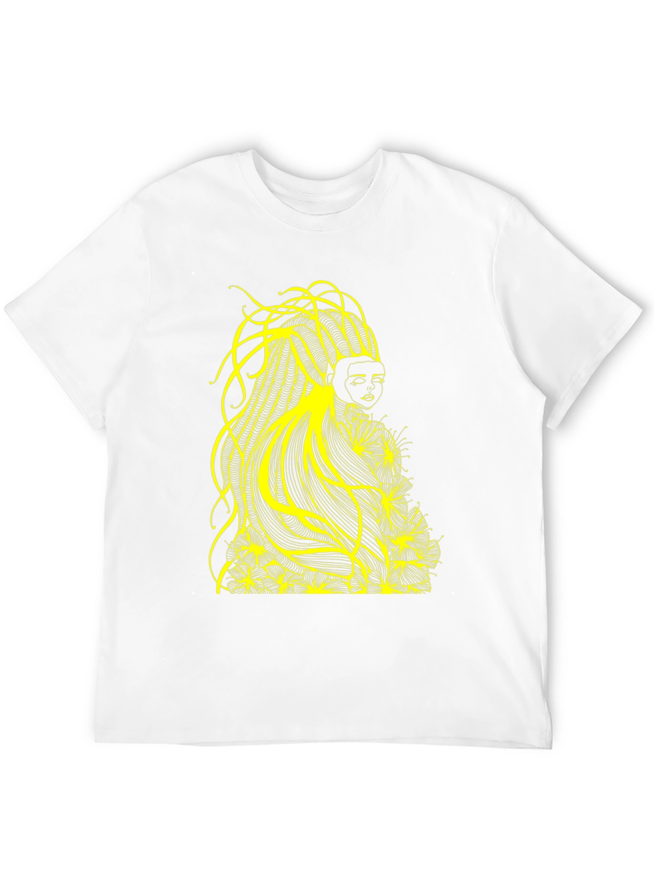Abstract Yellow Graphic Tee - Black