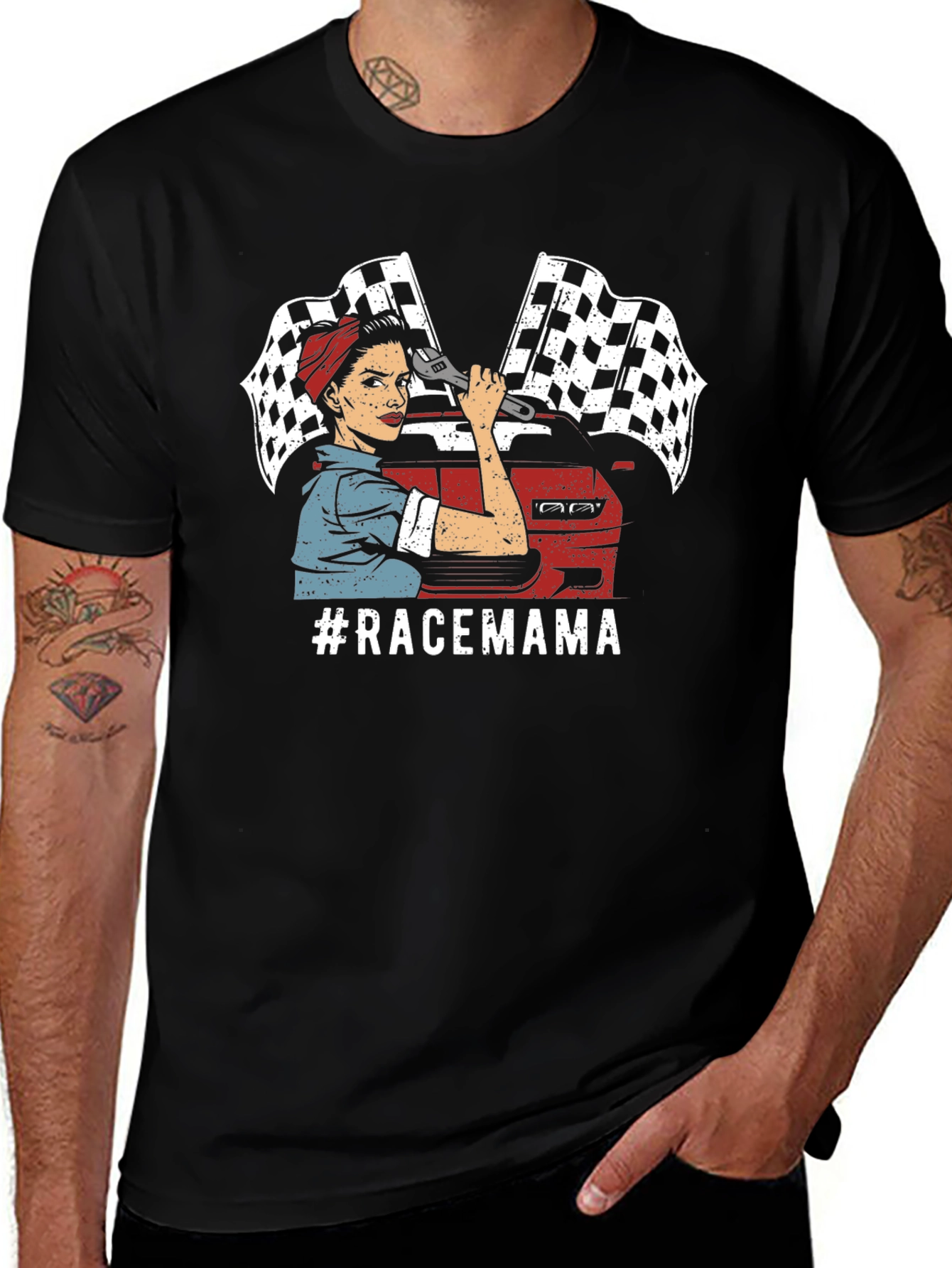 Race Mama T-Shirt - Automotive Mechanic Design