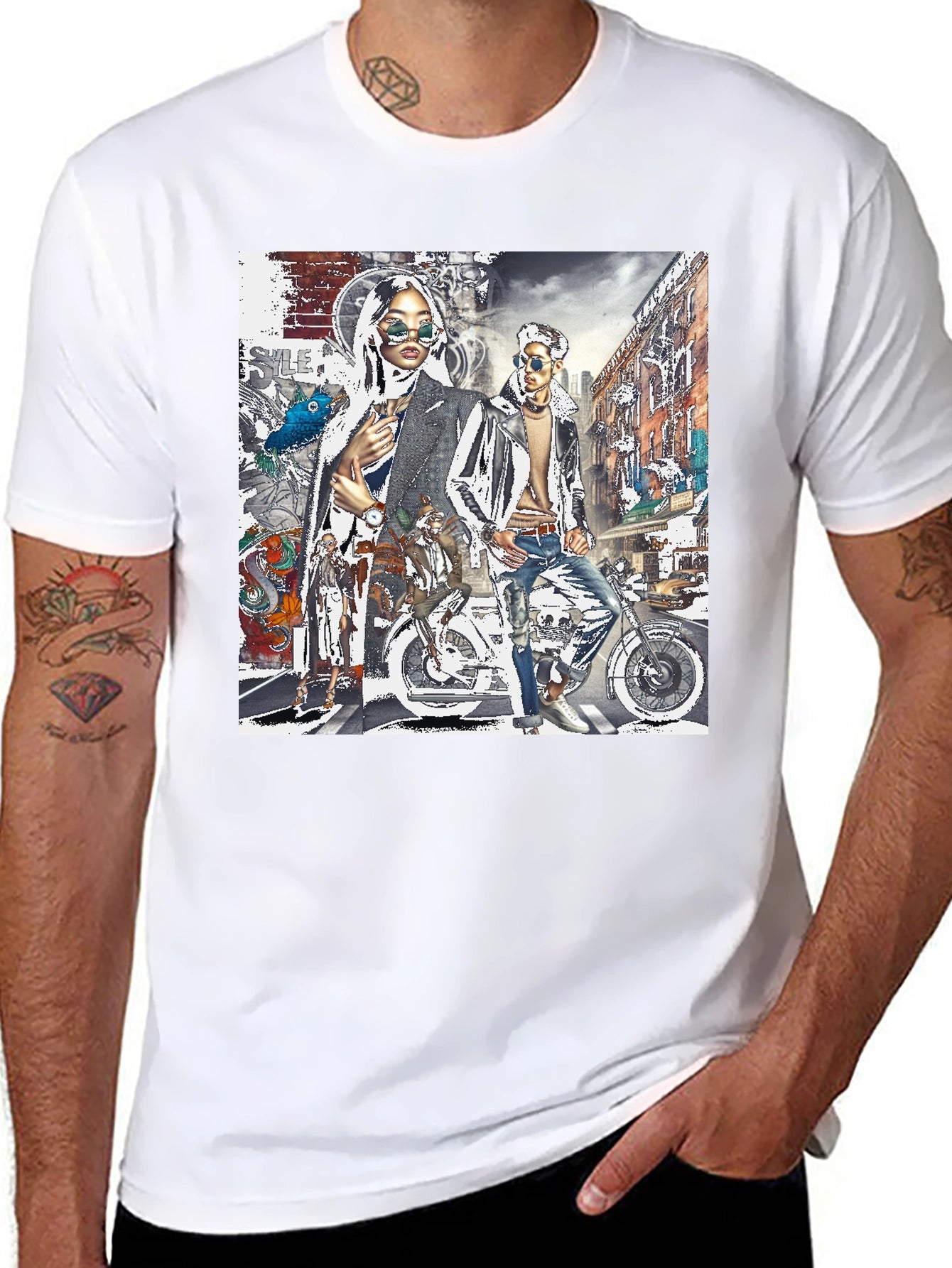 Stylish Graphic Print Black T-Shirt
