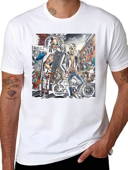 Stylish Graphic Print Black T-Shirt