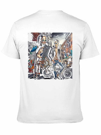 Stylish Graphic Print Black T-Shirt