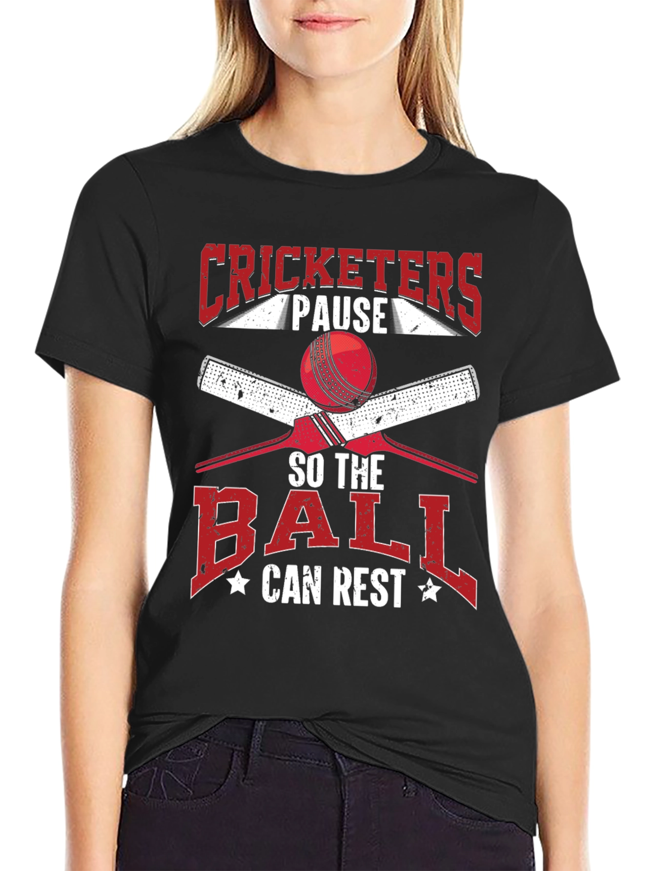 Cricket Lovers Tee: Pause So The Ball Can Rest