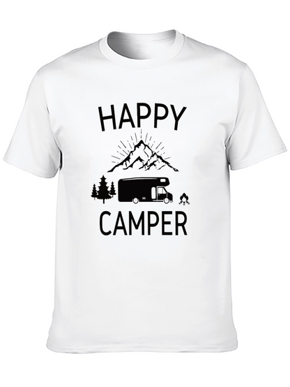 Happy Camper Black Graphic T-Shirt - Adventure Ready!
