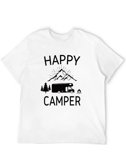 Happy Camper Black Graphic T-Shirt - Adventure Ready!