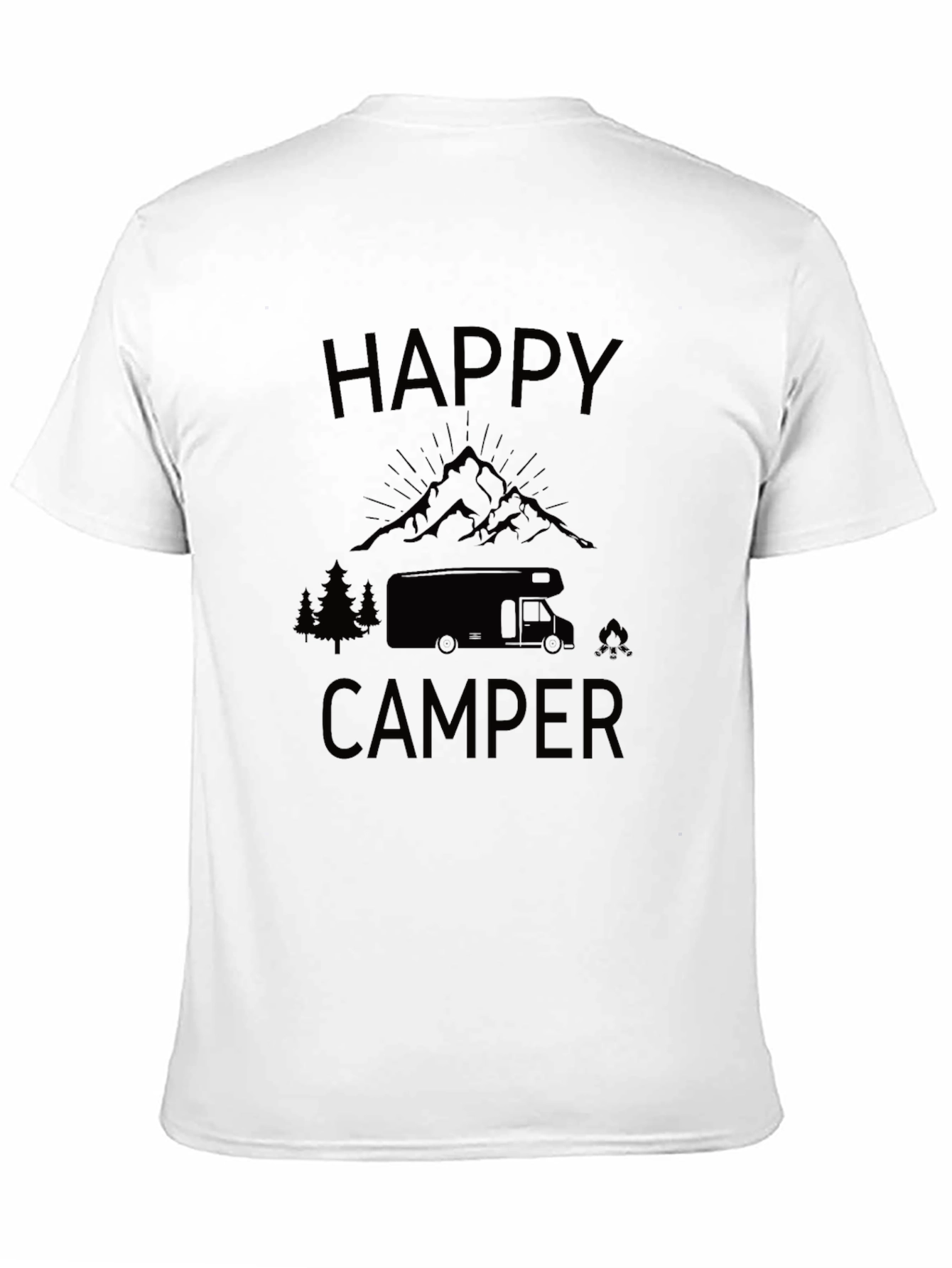 Happy Camper Black Graphic T-Shirt - Adventure Ready!