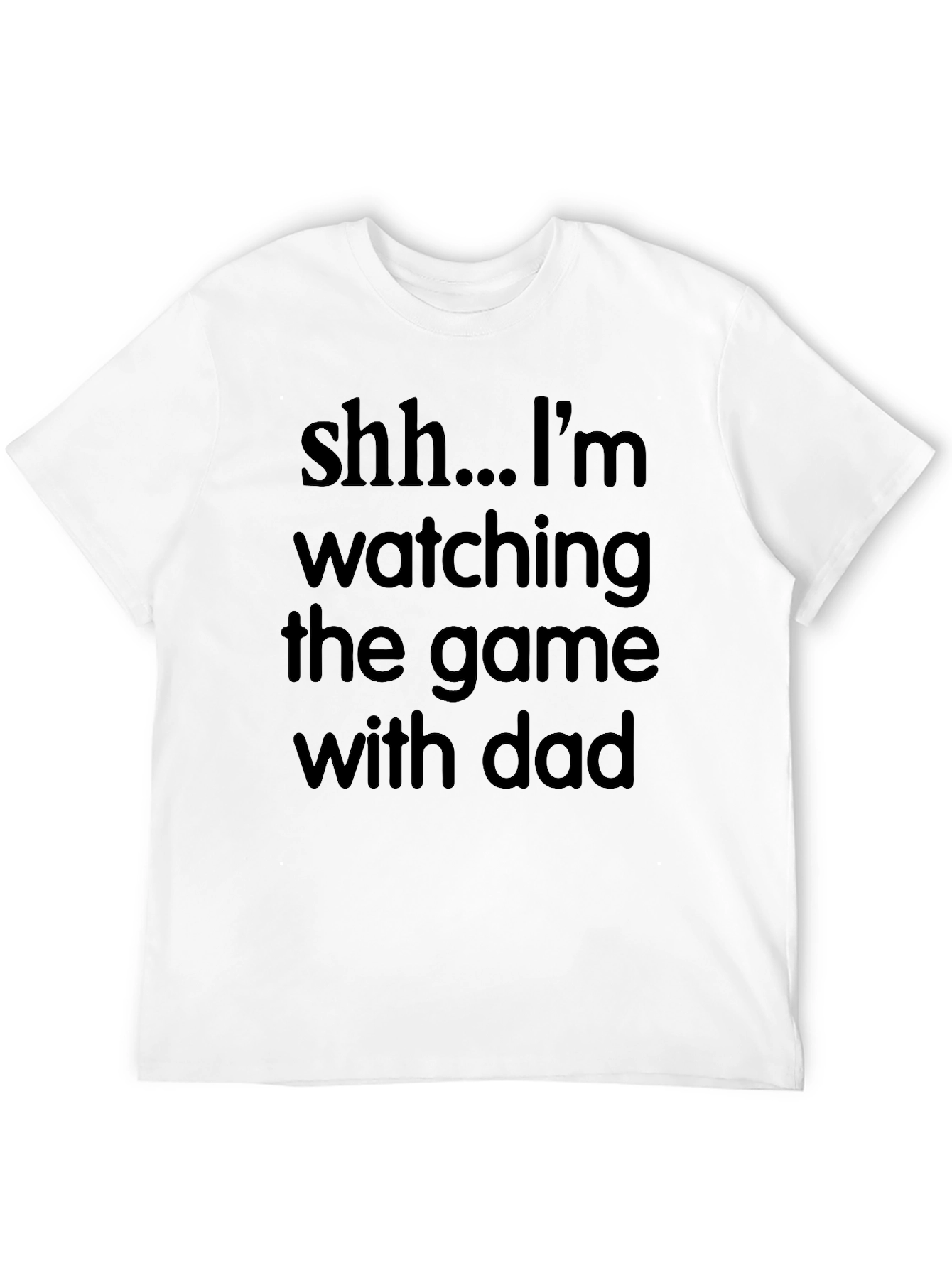 Funny Watching Game with Dad Black Graphic Tee