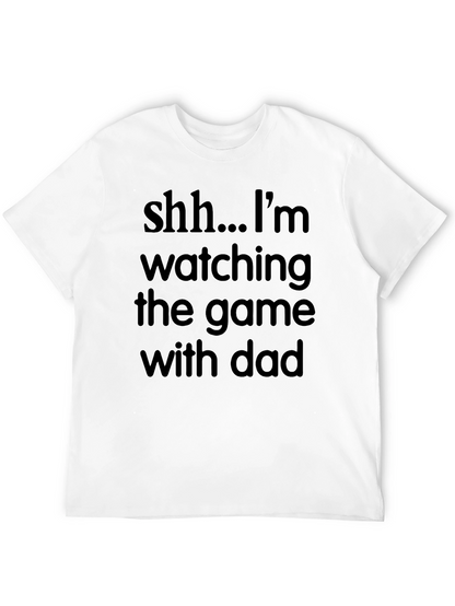 Funny Watching Game with Dad Black Graphic Tee
