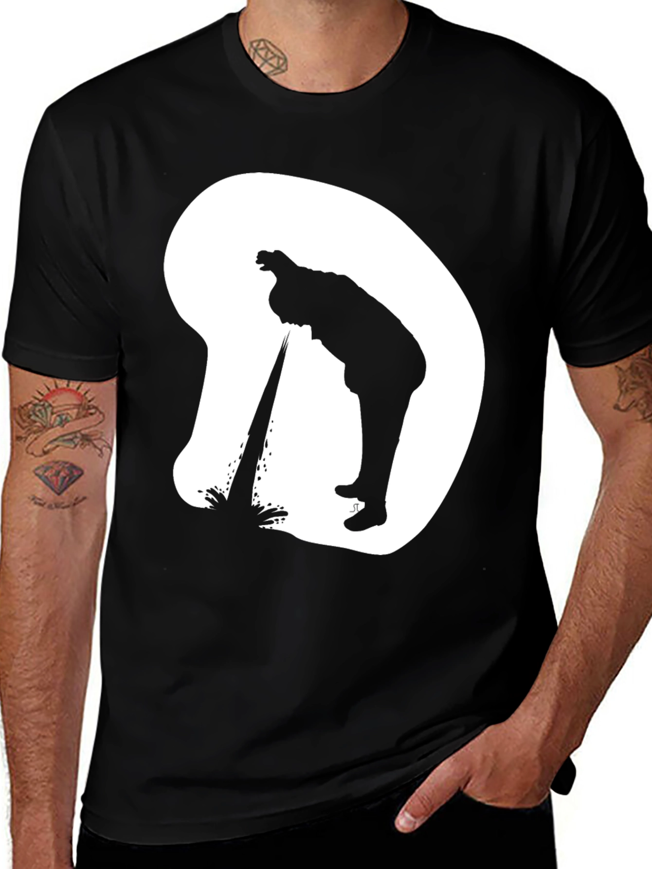 Silhouette Graphic T-Shirt - Casual Novelty Tee