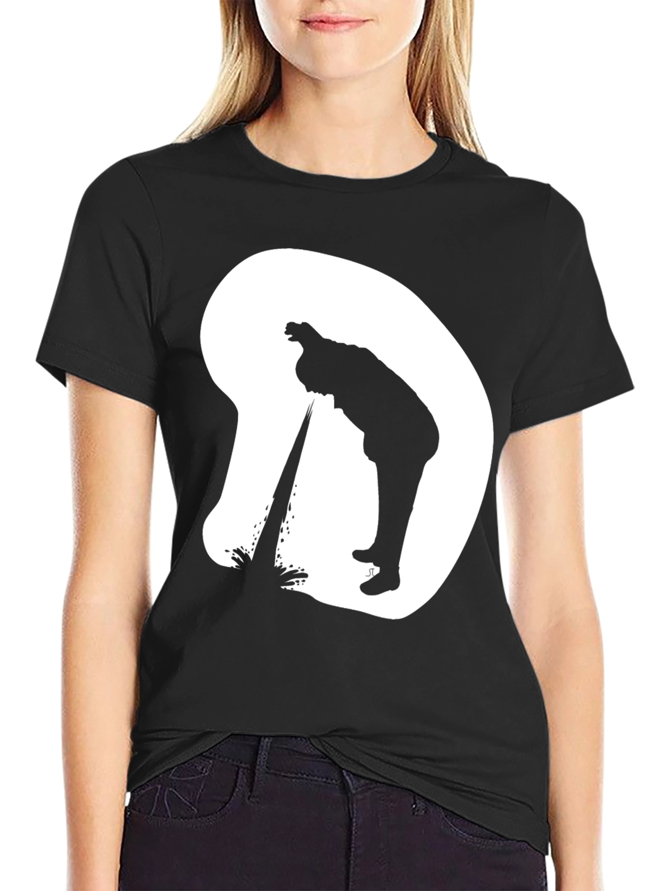 Silhouette Graphic T-Shirt - Casual Novelty Tee