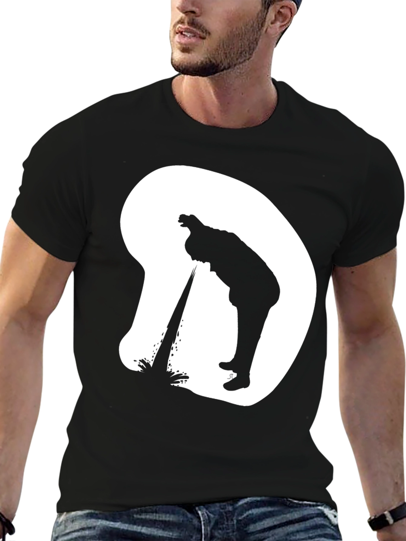 Silhouette Graphic T-Shirt - Casual Novelty Tee