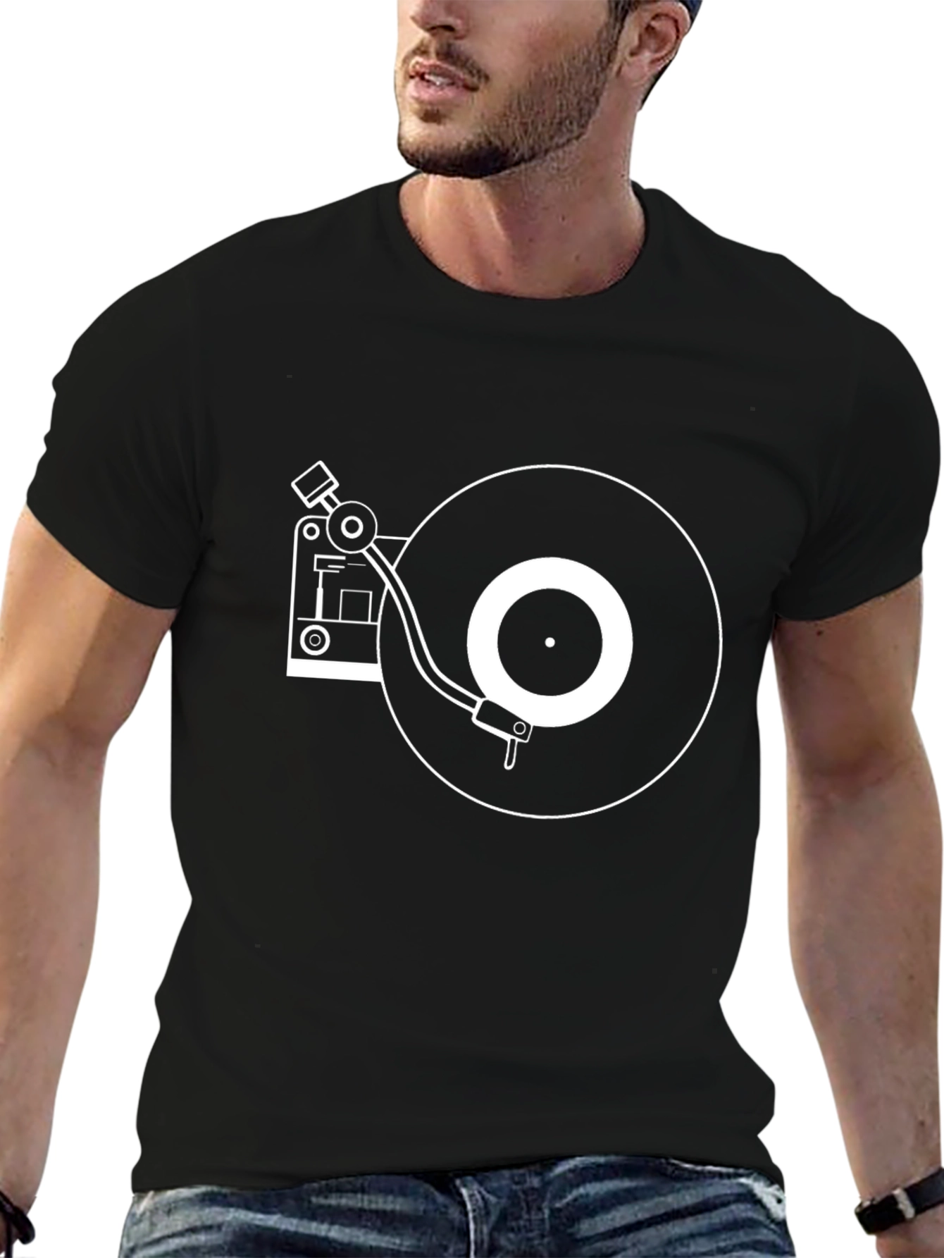 Turntable Graphic Tee - Retro Music Lovers Shirt