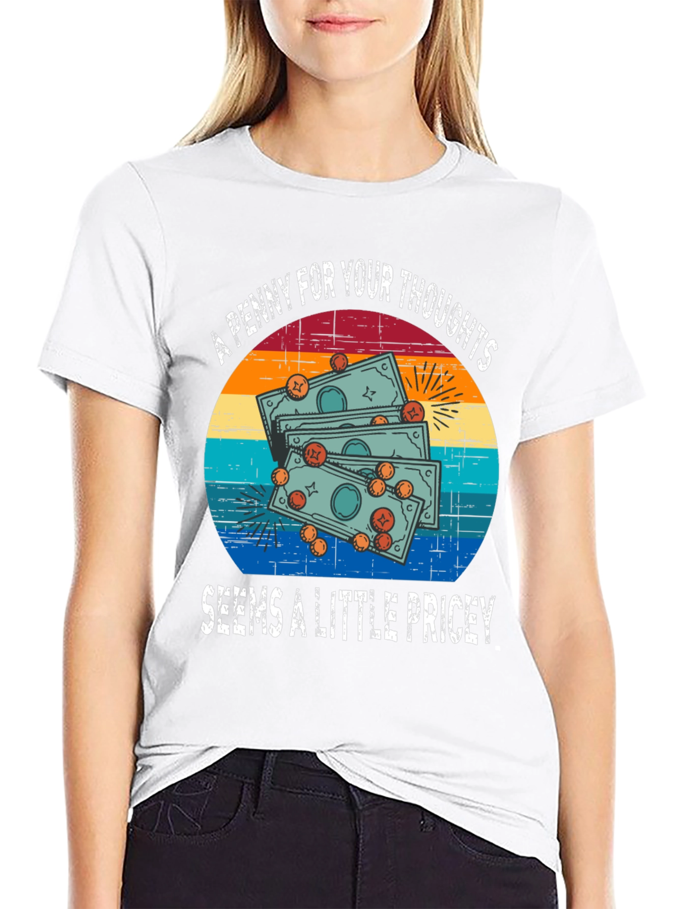 Penny For Your Thoughts Funny Graphic T-Shirt