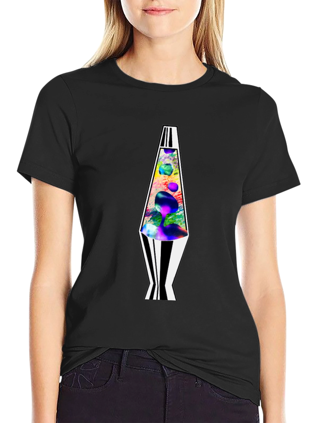 Retro Lava Lamp Graphic Tee - Mens Black T-Shirt