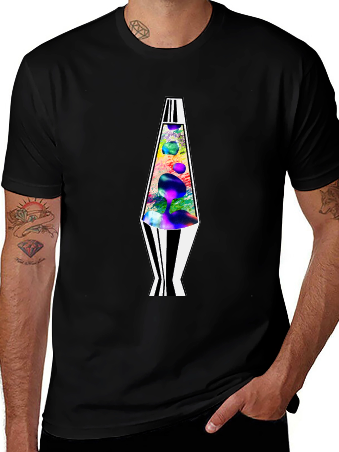 Retro Lava Lamp Graphic Tee - Mens Black T-Shirt