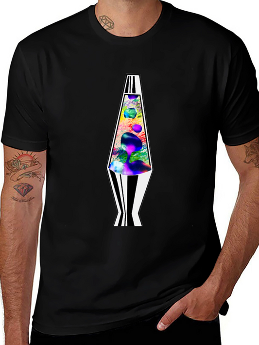 Retro Lava Lamp Graphic Tee - Mens Black T-Shirt