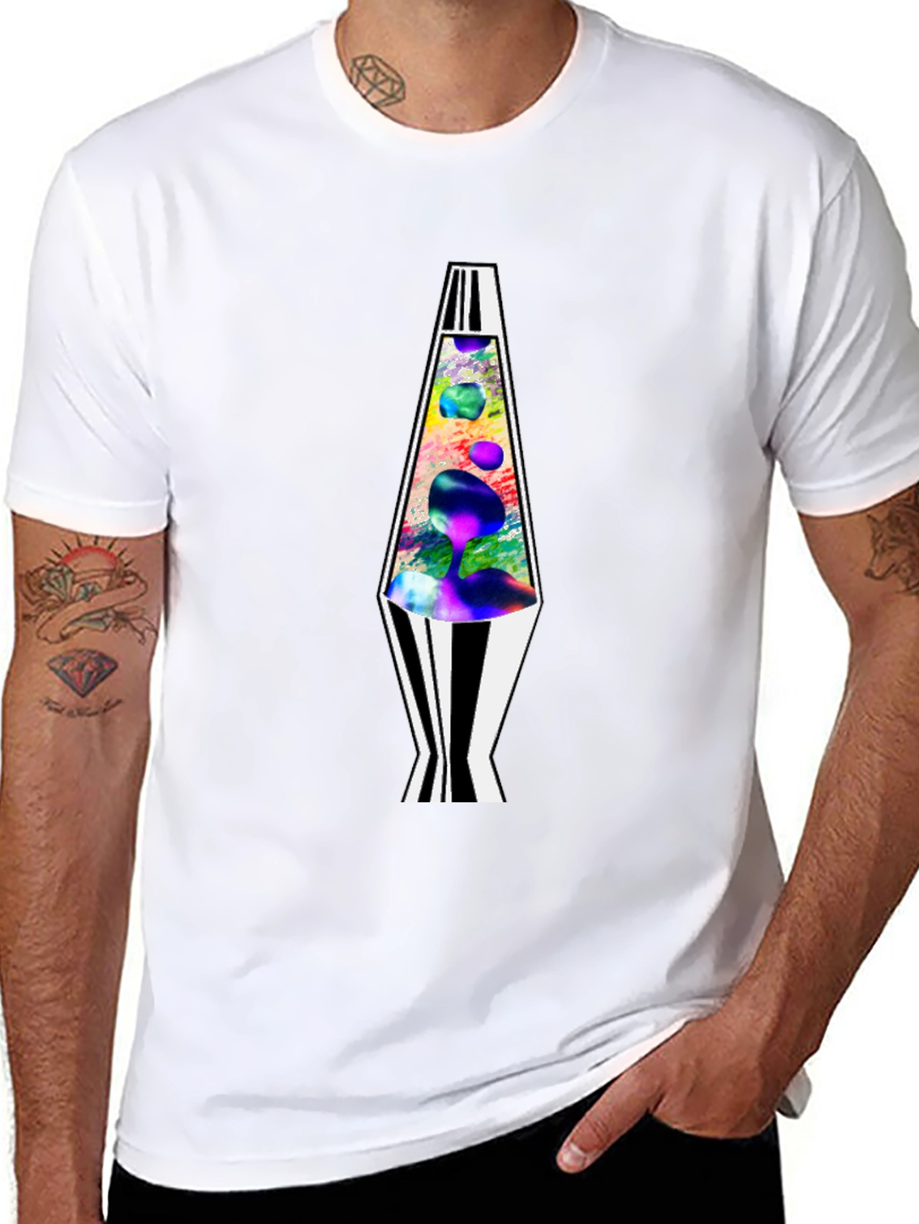 Retro Lava Lamp Graphic Tee - Mens Black T-Shirt