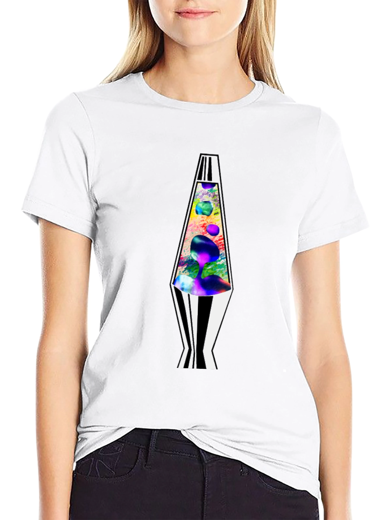 Retro Lava Lamp Graphic Tee - Mens Black T-Shirt