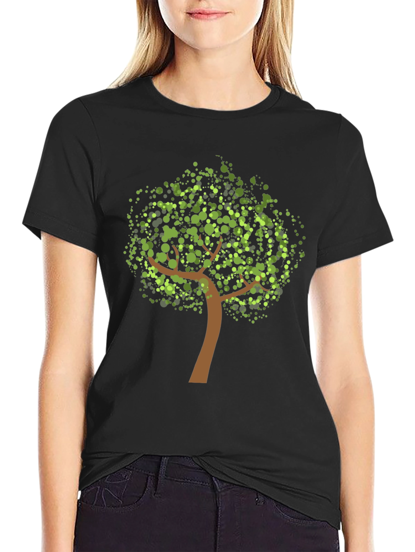 Nature Tree Graphic Black Tee