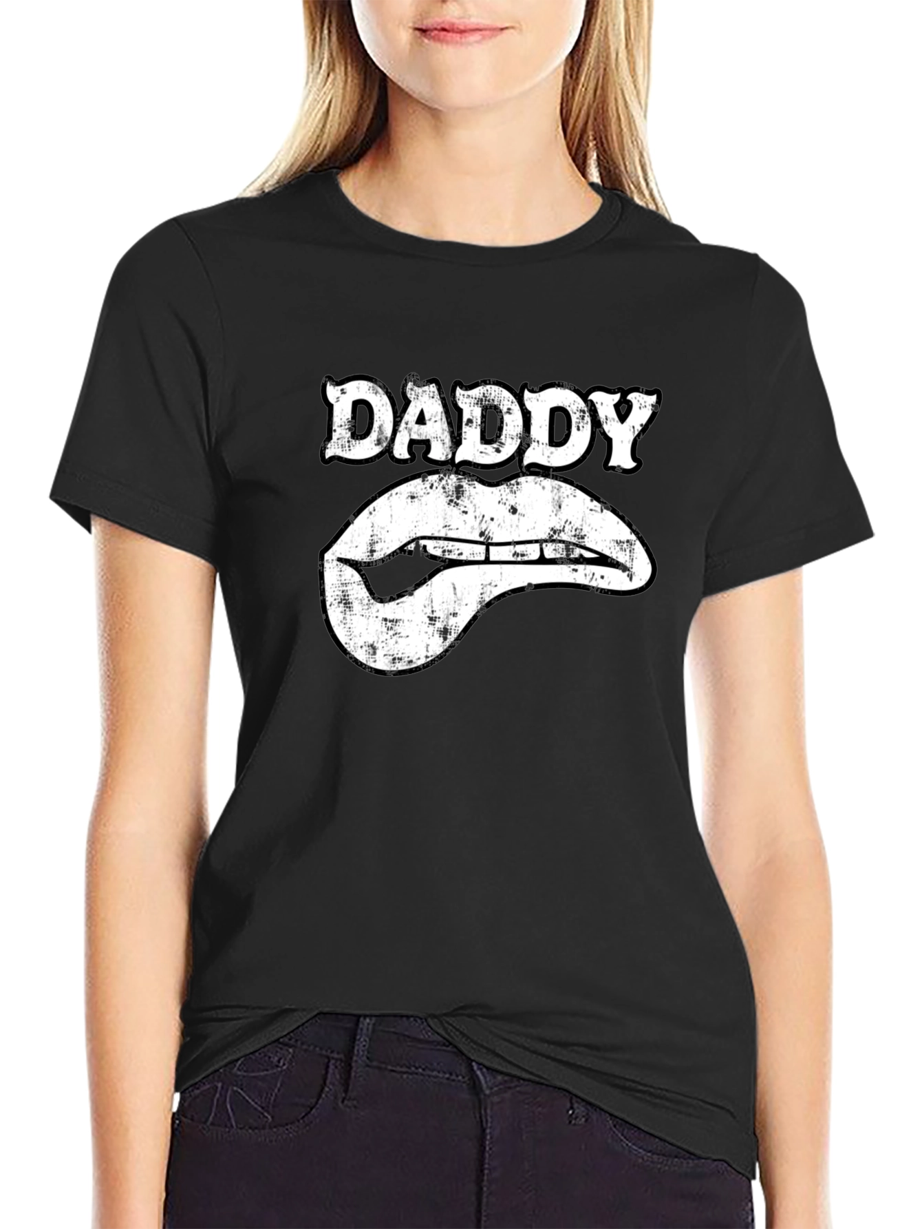 Daddy Lips Graphic T-Shirt - Black