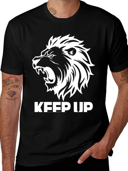 Keep Up Lion Graphic Tee - Mens Black T-Shirt