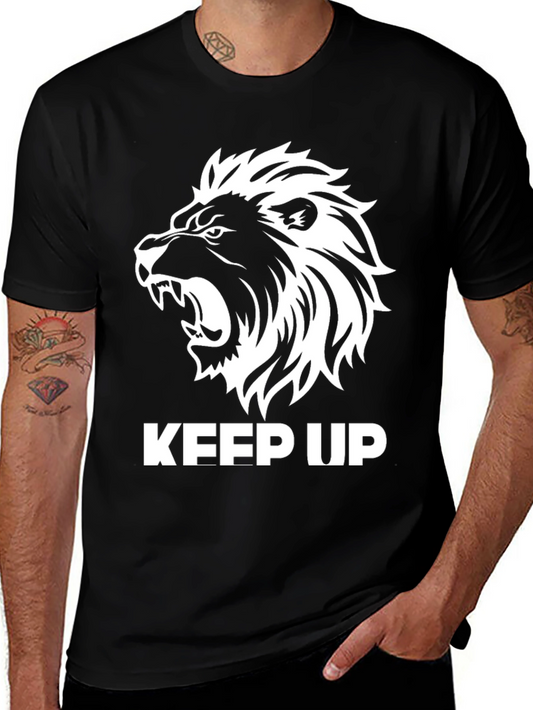 Keep Up Lion Graphic Tee - Mens Black T-Shirt