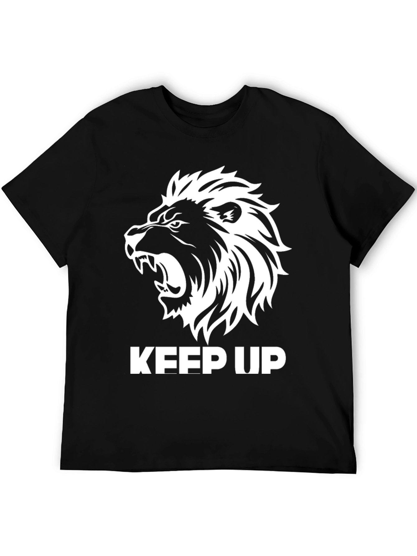 Keep Up Lion Graphic Tee - Mens Black T-Shirt