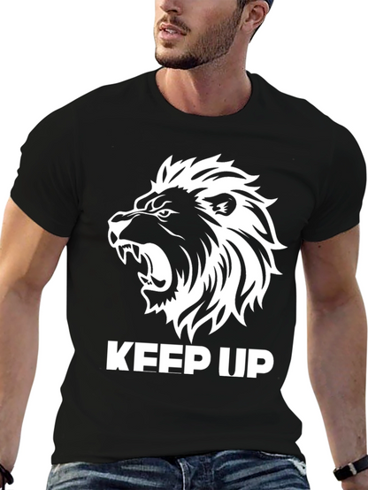 Keep Up Lion Graphic Tee - Mens Black T-Shirt