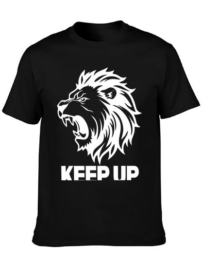 Keep Up Lion Graphic Tee - Mens Black T-Shirt